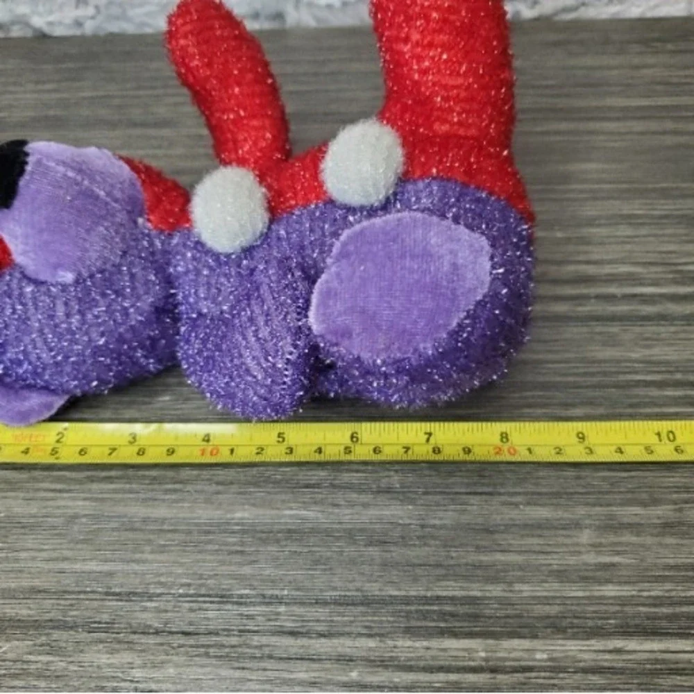 Half And Half Red Purple TEXTURED Teddy Bear Plush Red Hat Society Novelty